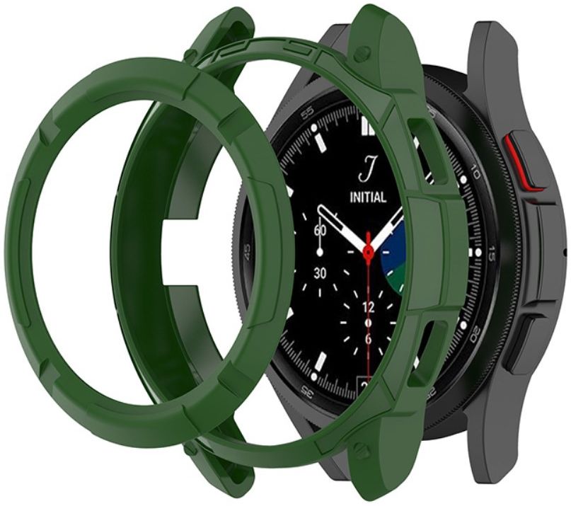 Samsung Galaxy Watch 4 Classic 42MM Hoesje - TPU met Bezel Ring - Groen afbeelding 2