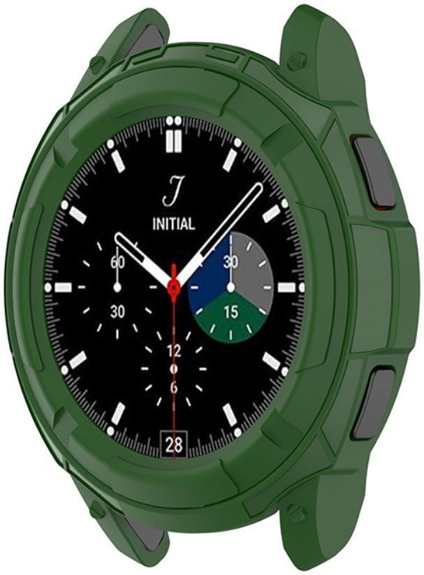 Samsung Galaxy Watch 4 Classic 42MM Hoesje - TPU met Bezel Ring - Groen afbeelding 3
