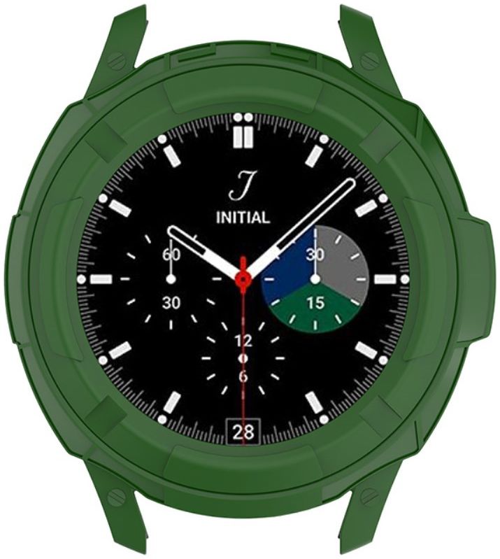 Samsung Galaxy Watch 4 Classic 42MM Hoesje - TPU met Bezel Ring - Groen afbeelding 4