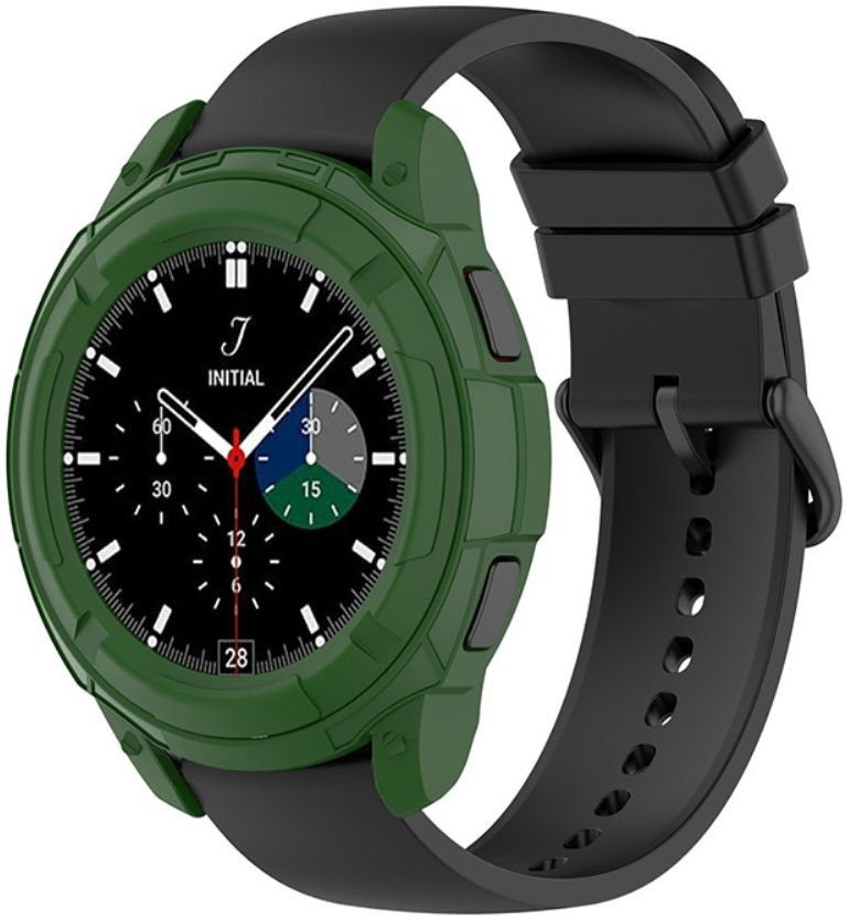 Samsung Galaxy Watch 4 Classic 42MM Hoesje - TPU met Bezel Ring - Groen afbeelding 1