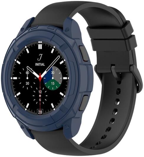 Samsung Galaxy Watch 4 Classic 42MM Hoesje - TPU met Bezel Ring - Blauw afbeelding 1