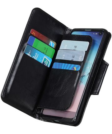 Samsung Galaxy S21 FE Hoesje Wallet Book Case Kunstleer Zwart Hoesjes