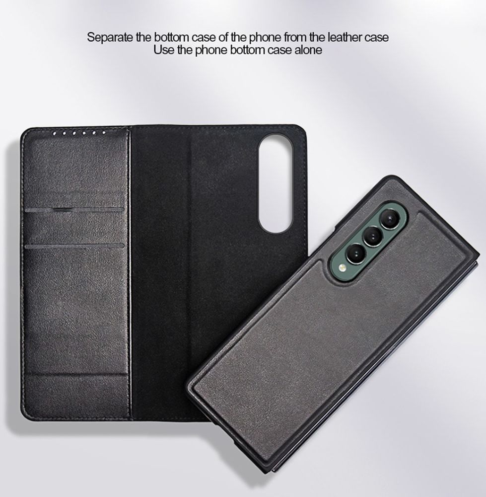 Samsung Galaxy Z Fold 3 Hoesje 2-in-1 Book Case en Back Cover Bruin afbeelding 3