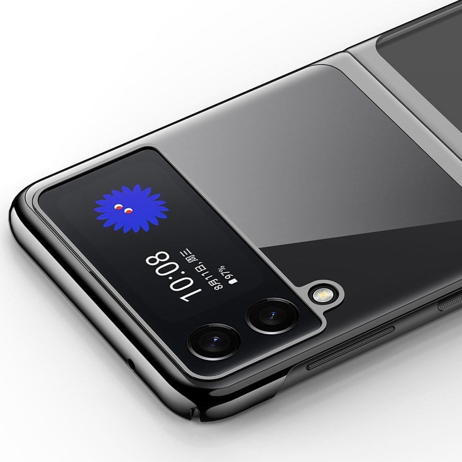 Samsung Galaxy Z Flip 3 Hoesje Hard Case Back Cover Transparant Zwart afbeelding 7