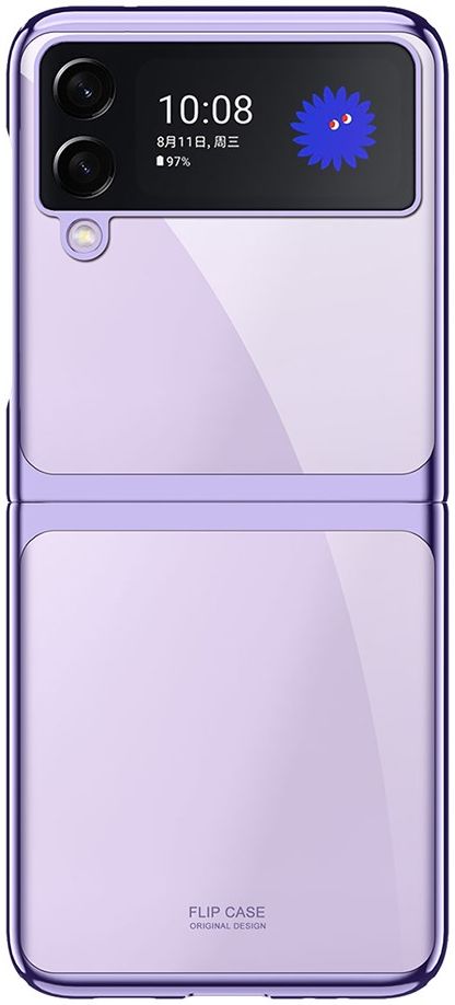Samsung Galaxy Z Flip 3 Hoesje Hard Case Back Cover Transparant Paars afbeelding 5