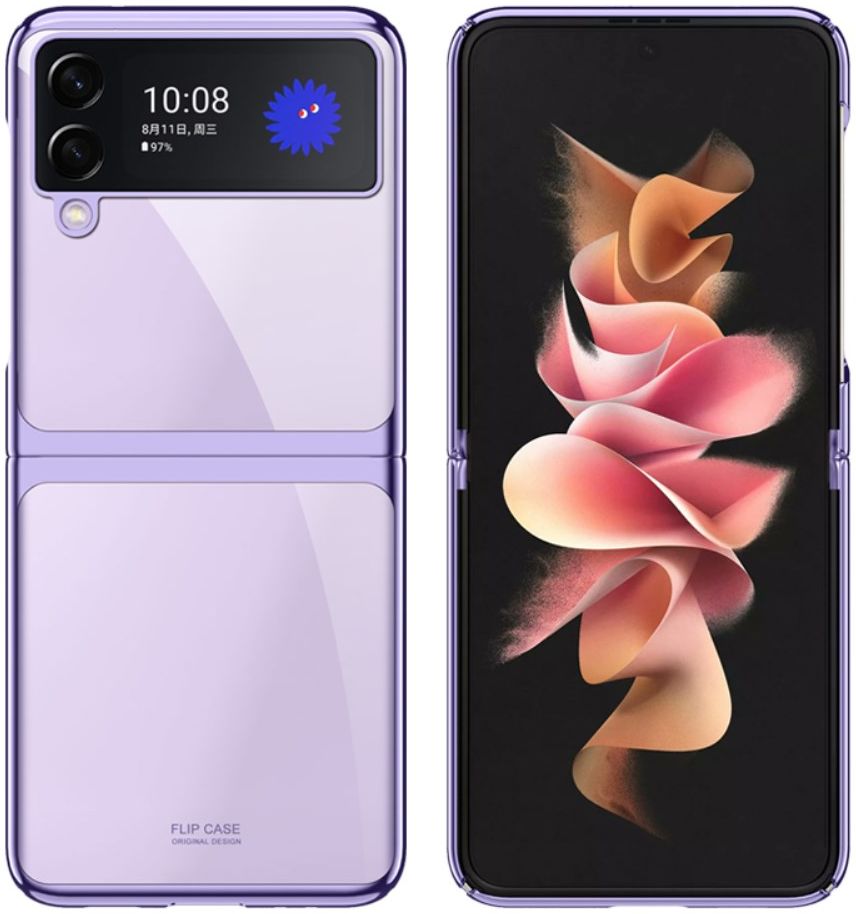 Samsung Galaxy Z Flip 3 Hoesje Hard Case Back Cover Transparant Groen afbeelding 7