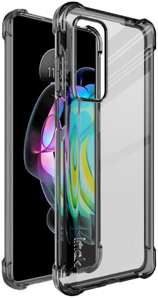 IMAK Motorola Edge 20 Hoesje + Screenprotector Transparant Zwart afbeelding 1