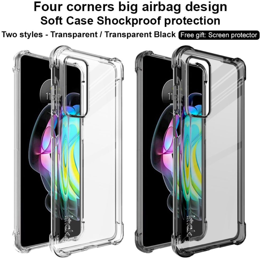 IMAK Motorola Edge 20 Hoesje + Screenprotector Transparant Zwart afbeelding 10