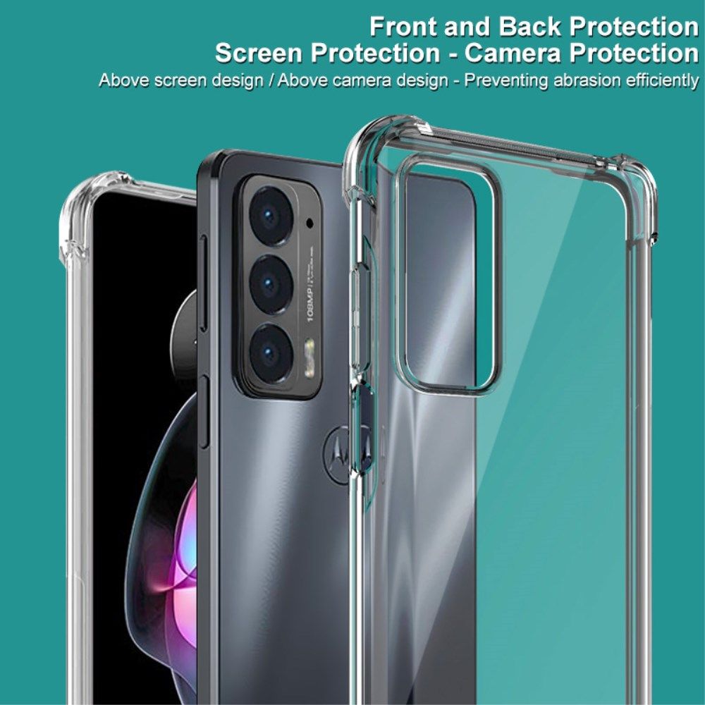 IMAK Motorola Edge 20 Hoesje + Screenprotector Transparant Zwart afbeelding 11