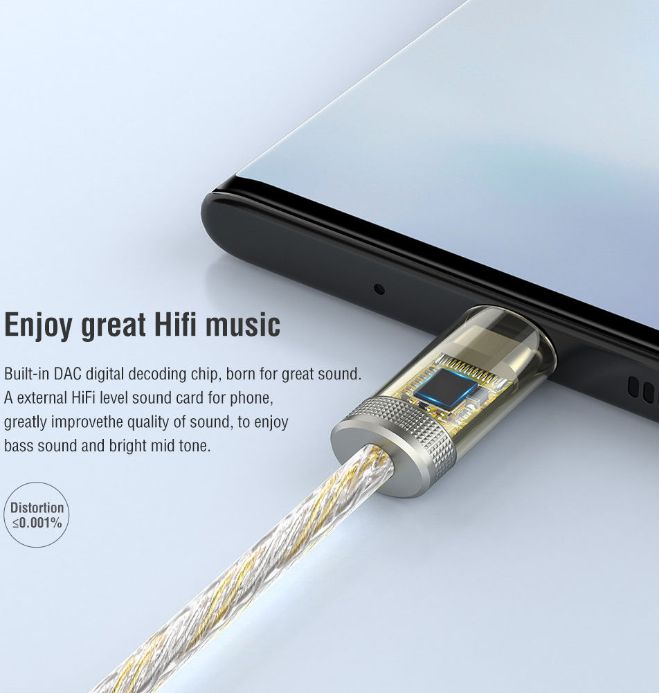 Nillkin Hifi Amplifier Pro USB-C naar 3.5mm Headset Jack Adapter afbeelding 4