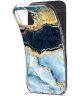 HappyCase iPhone 13 Mini Hoesje Flexibel TPU Blauw Marmer Print