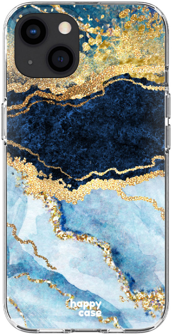 HappyCase iPhone 13 Mini Hoesje Flexibel TPU Blauw Marmer Print afbeelding 9