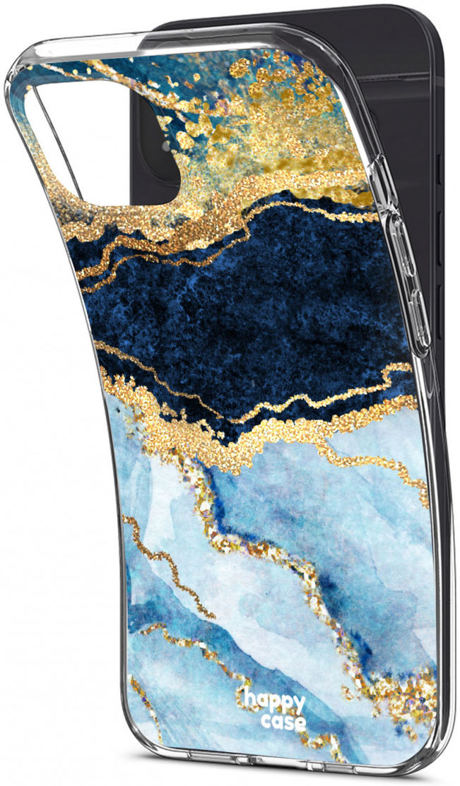 HappyCase iPhone 13 Mini Hoesje Flexibel TPU Blauw Marmer Print afbeelding 7