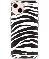 HappyCase iPhone 13 Mini Hoesje Flexibel TPU Zebra Printje