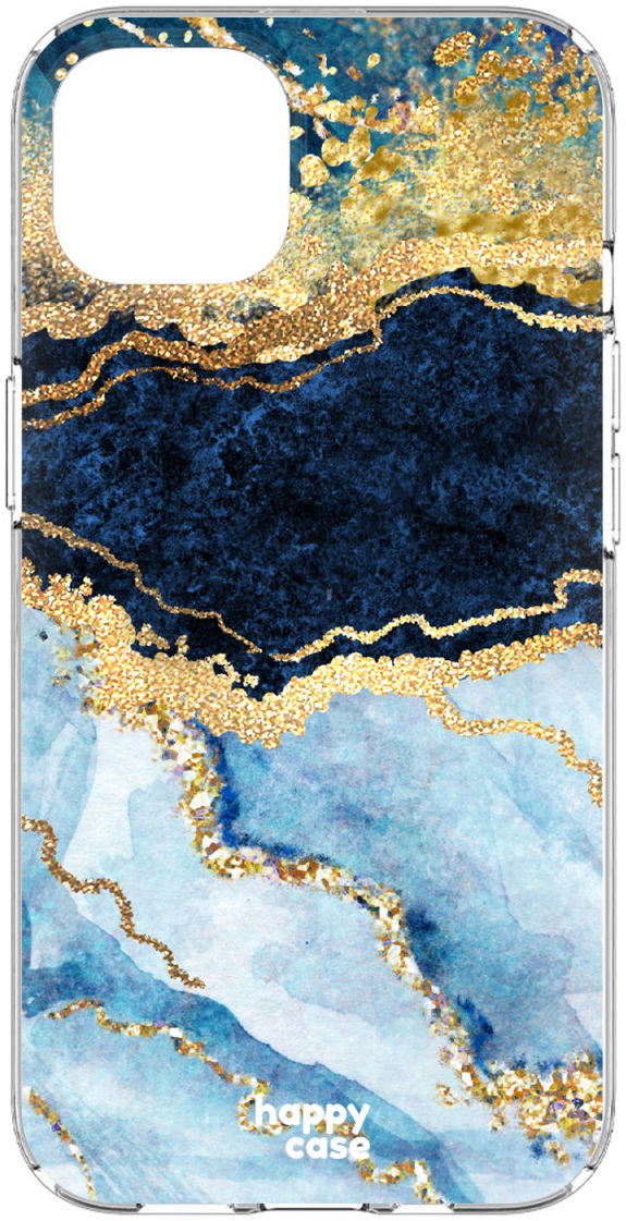 HappyCase iPhone 13 Hoesje Flexibel TPU Blauw Marmer Print afbeelding 9