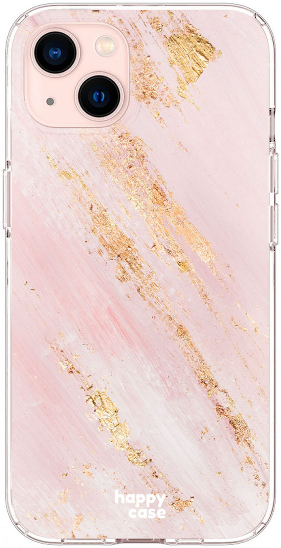 HappyCase iPhone 13 Hoesje Flexibel TPU Pink Marmer Print afbeelding 1