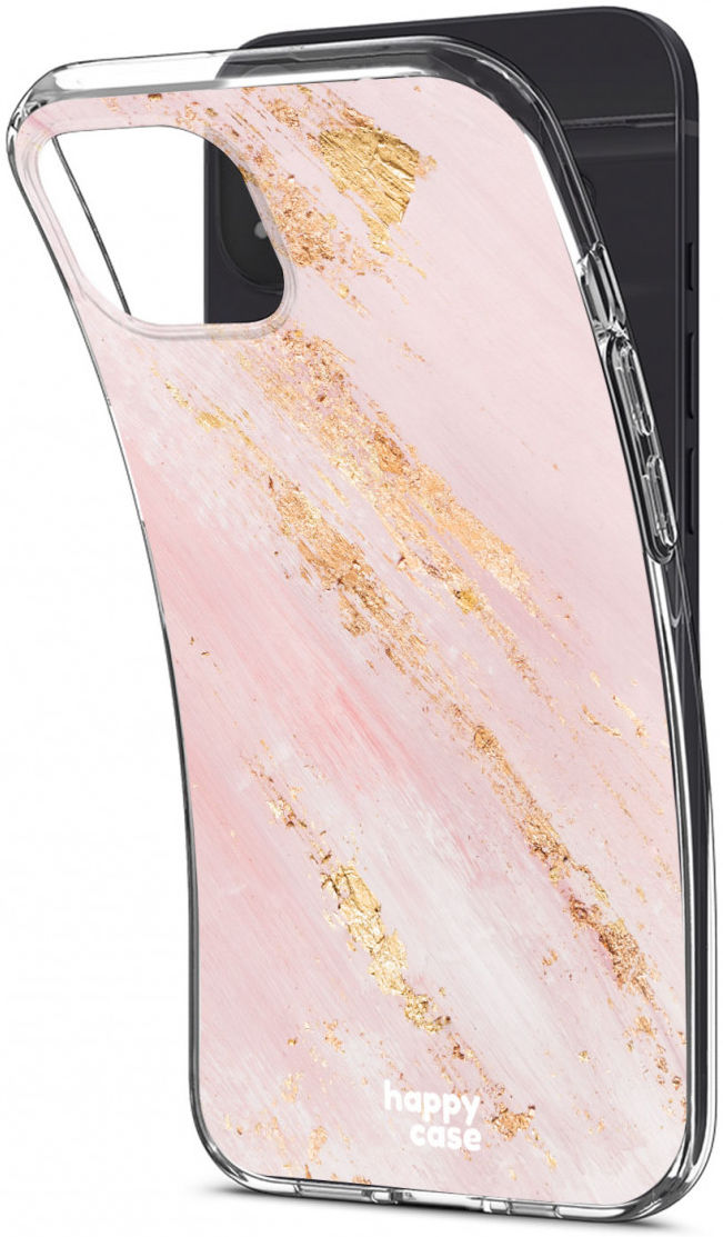HappyCase iPhone 13 Hoesje Flexibel TPU Pink Marmer Print afbeelding 2