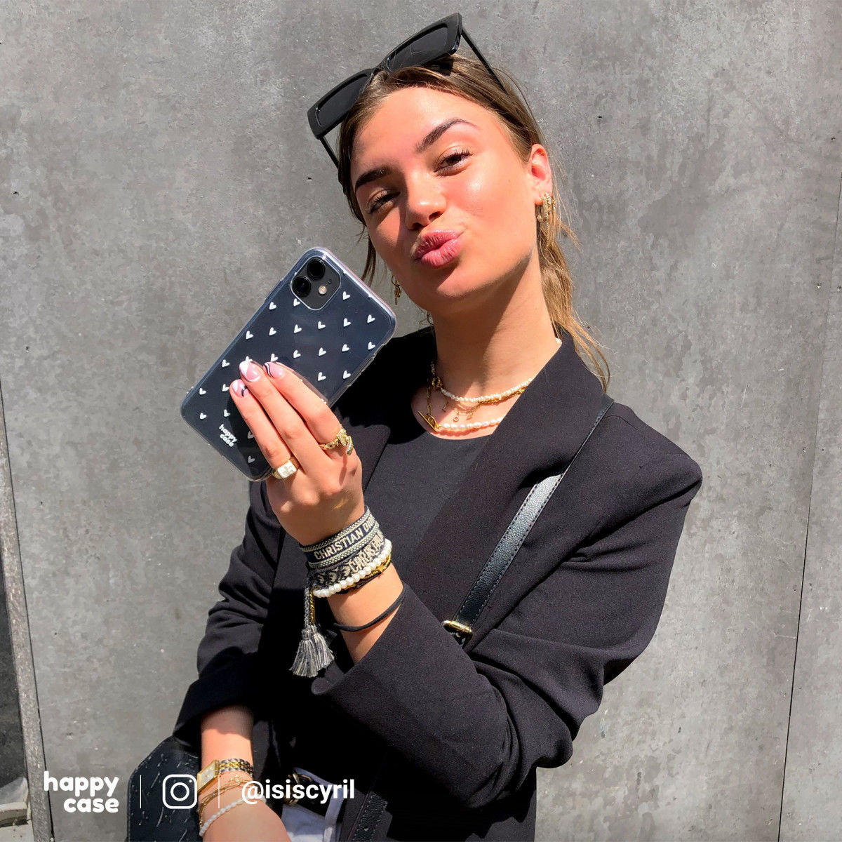HappyCase iPhone 13 Hoesje Flexibel TPU Hartjes Print afbeelding 4