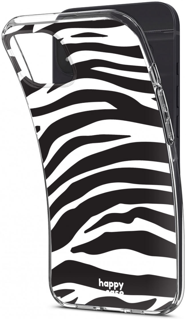 HappyCase iPhone 13 Hoesje Flexibel TPU Zebra Printje afbeelding 3