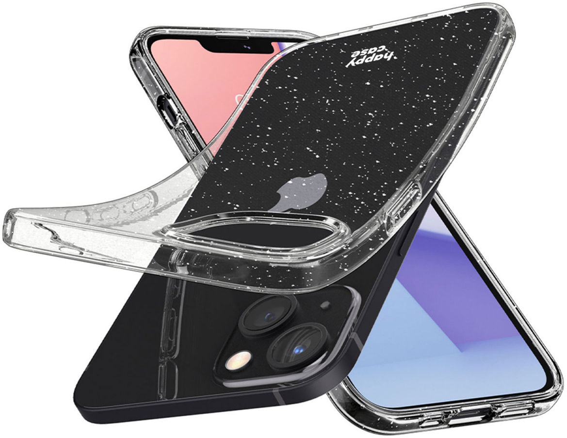 HappyCase iPhone 13 Hoesje Flexibel TPU Glitter Print afbeelding 2