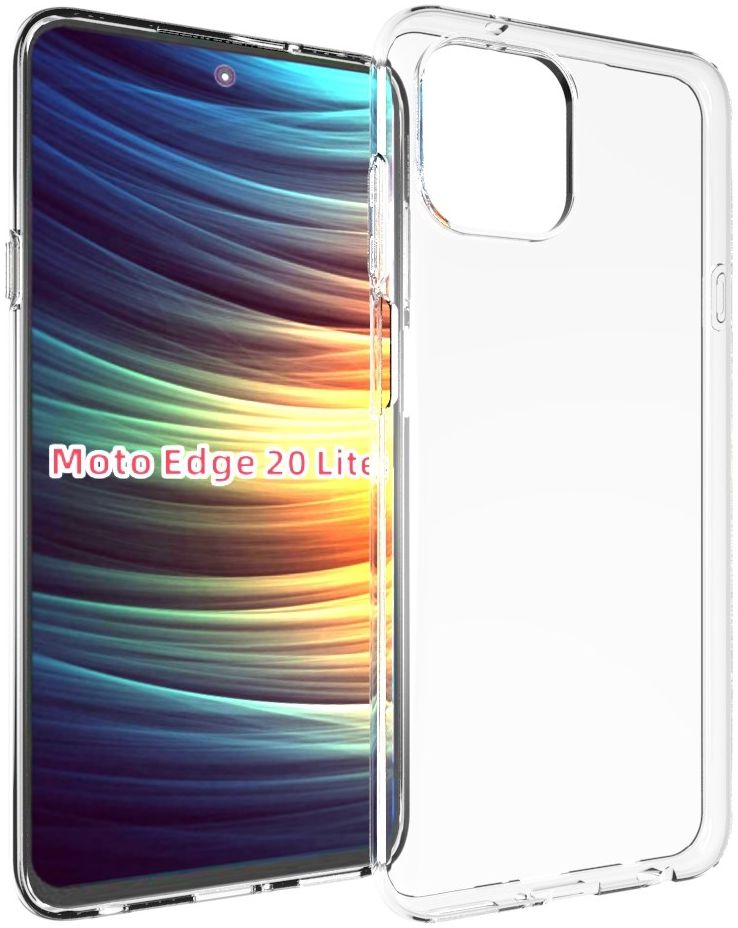 Motorola Edge 20 Lite Hoesje Dun TPU Back Cover Transparant afbeelding 1