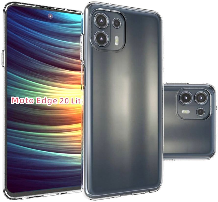 Motorola Edge 20 Lite Hoesje Dun TPU Back Cover Transparant afbeelding 2