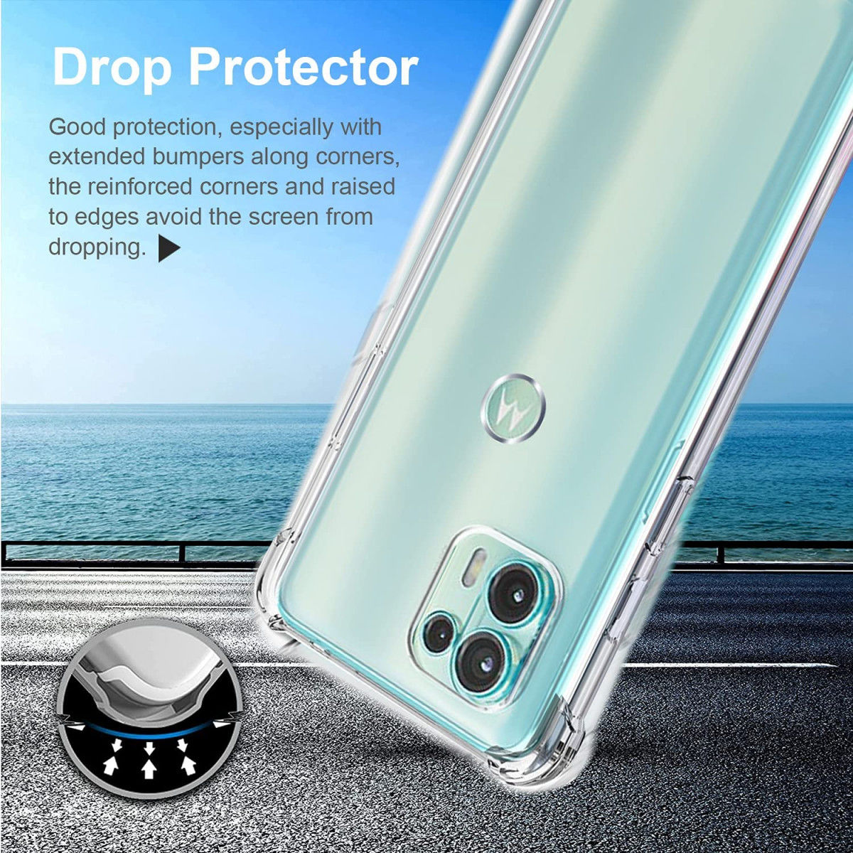 Motorola Edge 20 Lite Hoesje Schokbestendig TPU Back Cover Transparant afbeelding 6