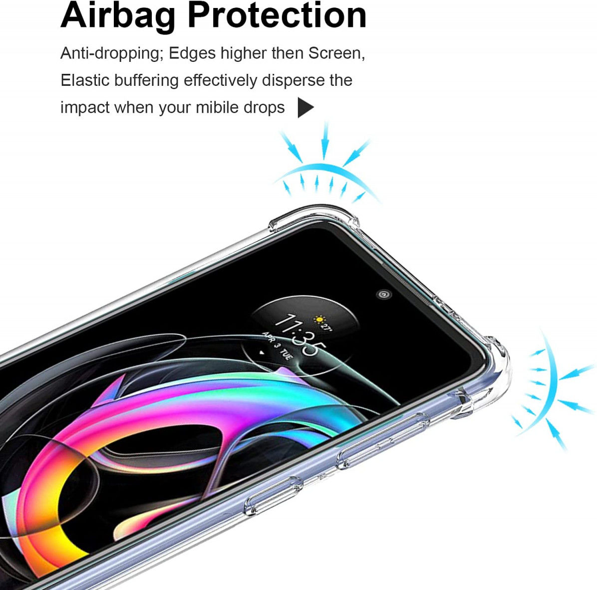 Motorola Edge 20 Lite Hoesje Schokbestendig TPU Back Cover Transparant afbeelding 8