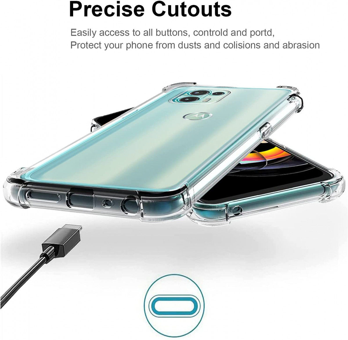 Motorola Edge 20 Lite Hoesje Schokbestendig TPU Back Cover Transparant afbeelding 9