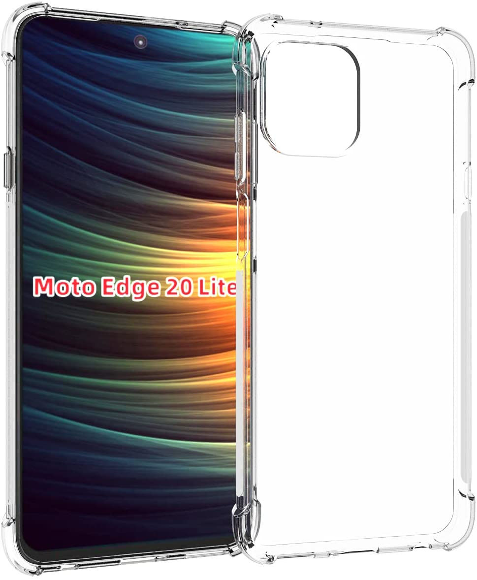 Motorola Edge 20 Lite Hoesje Schokbestendig TPU Back Cover Transparant afbeelding 1