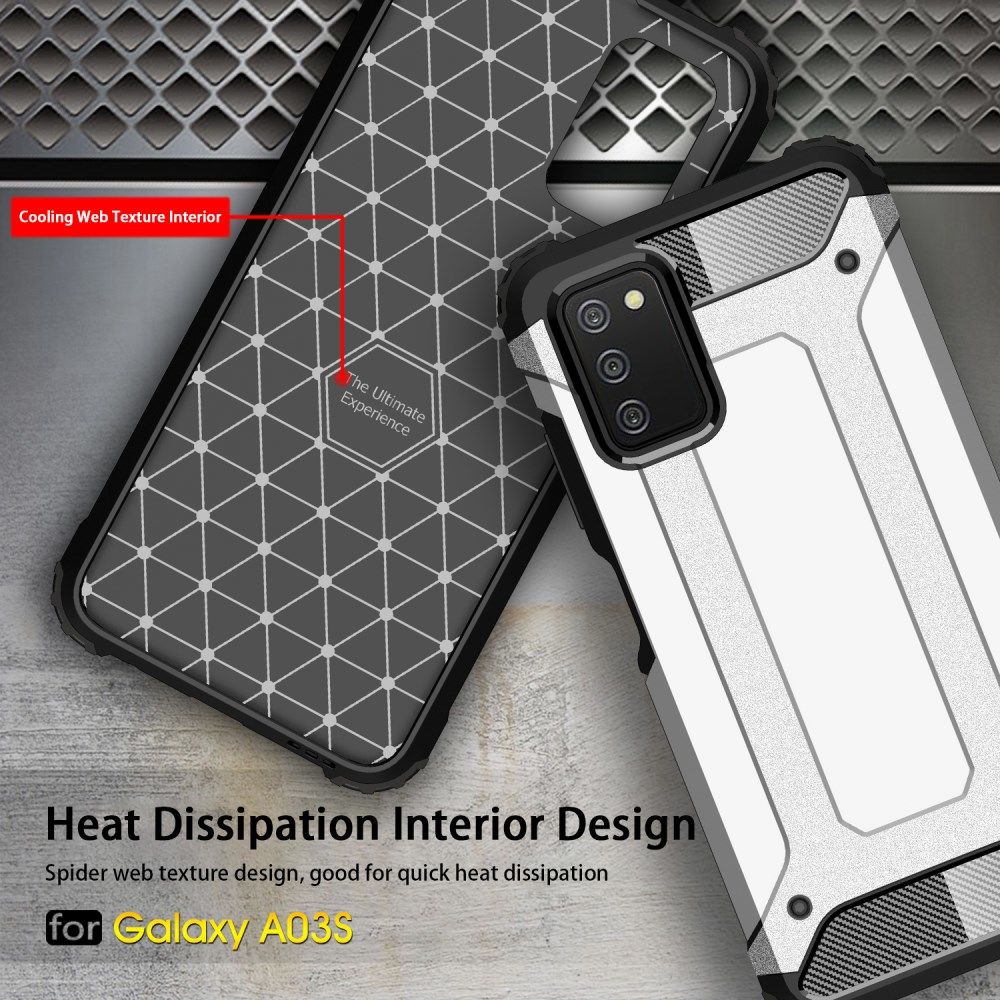 Samsung Galaxy A03S Hoesje Shock Proof Hybride Back Cover Roze afbeelding 5