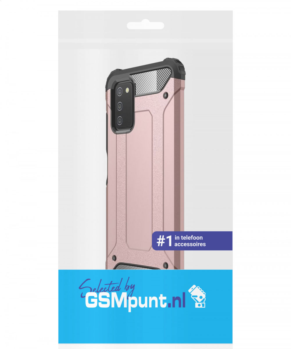 Samsung Galaxy A03S Hoesje Shock Proof Hybride Back Cover Roze afbeelding 2
