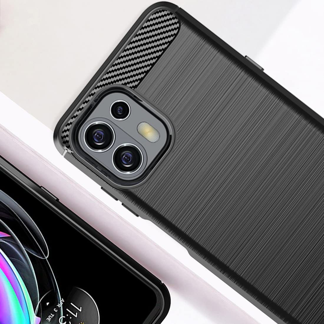 Motorola Edge 20 Lite Hoesje Geborsteld TPU Back Cover  Zwart afbeelding 4