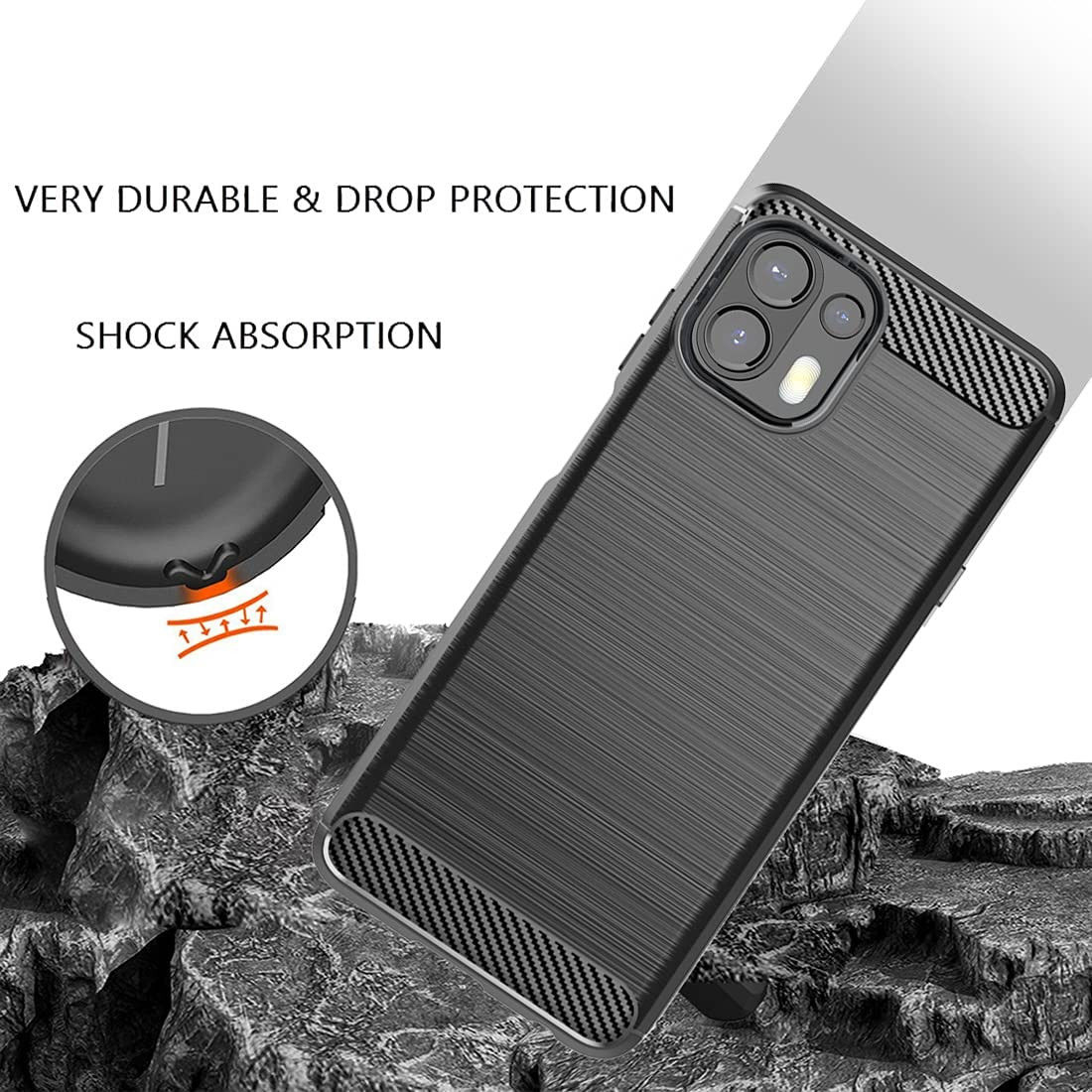 Motorola Edge 20 Lite Hoesje Geborsteld TPU Back Cover  Zwart afbeelding 7
