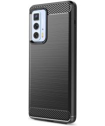 Motorola Edge 20 Pro Hoesje Geborsteld TPU Back Cover Zwart