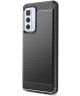 Motorola Edge 20 Pro Hoesje Geborsteld TPU Back Cover Zwart