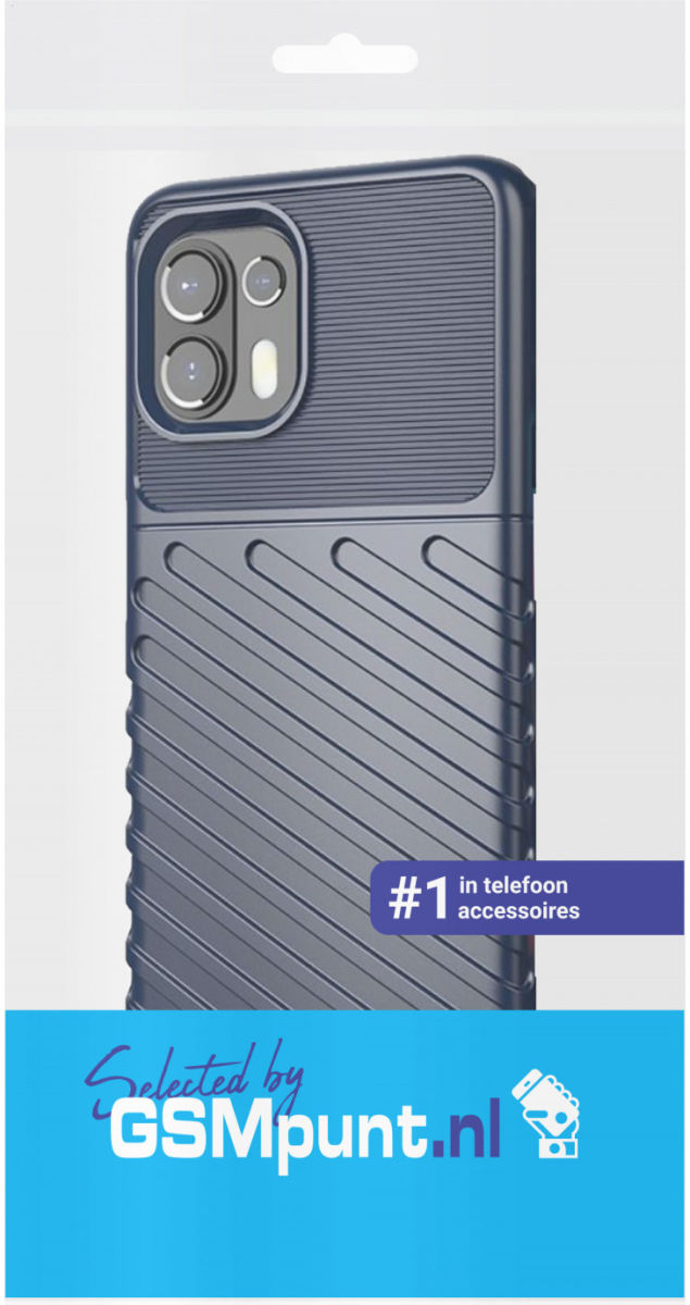 Motorola Edge 20 Lite Hoesje TPU Thunder Design Back Cover Blauw afbeelding 2