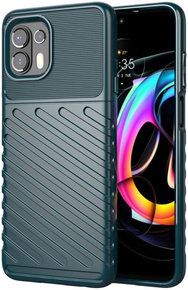 Motorola Edge 20 Lite Hoesje TPU Thunder Design Back Cover Groen afbeelding 1