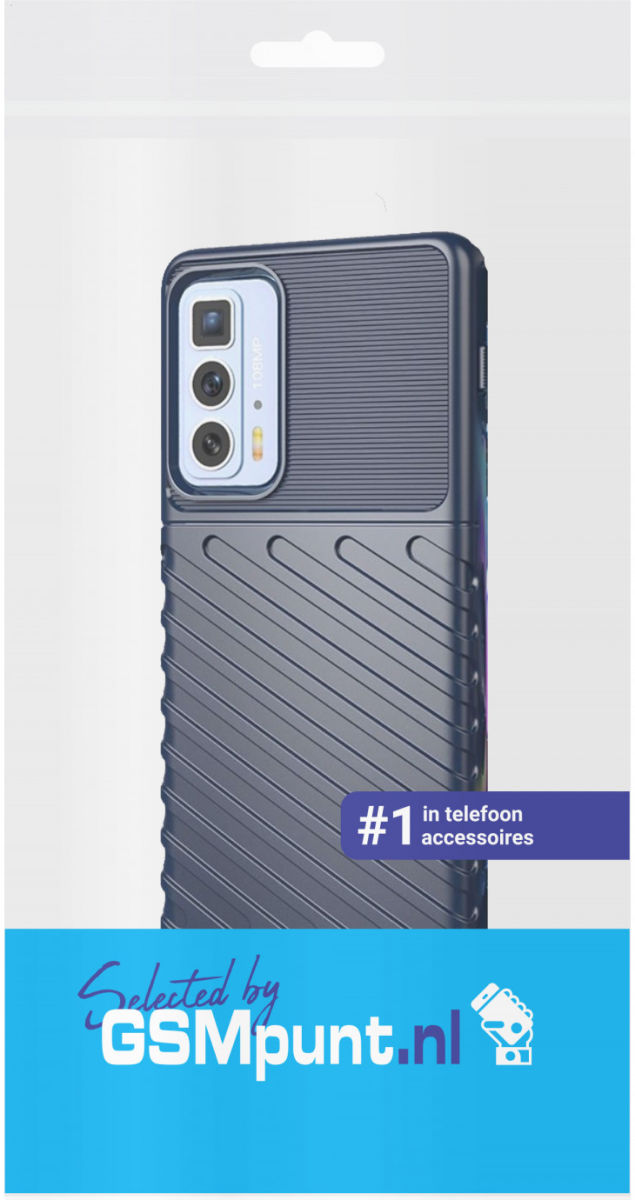 Motorola Edge 20 Pro Hoesje TPU Thunder Design Back Cover Blauw afbeelding 2