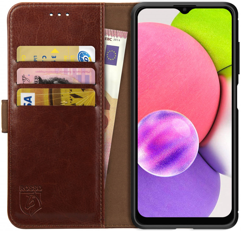 Rosso Element Samsung Galaxy A03S Hoesje Book Cover Wallet Bruin afbeelding 1
