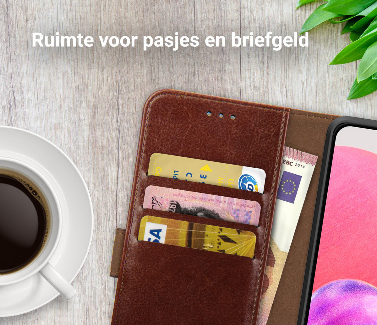 Rosso Element Samsung Galaxy A03S Hoesje Book Cover Wallet Bruin afbeelding 5