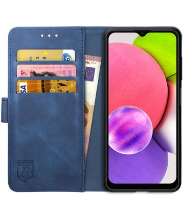 Rosso Element Samsung Galaxy A03S Hoesje Book Cover Wallet Blauw Hoesjes