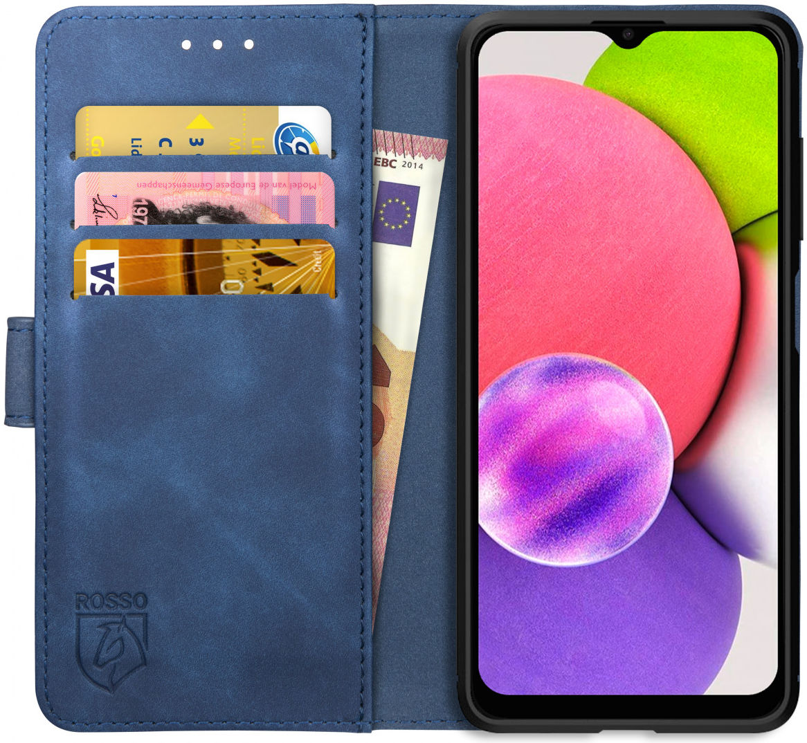 Rosso Element Samsung Galaxy A03S Hoesje Book Cover Wallet Blauw afbeelding 1