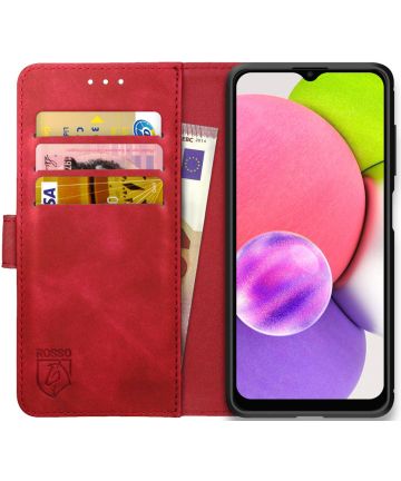 Rosso Element Samsung Galaxy A03S Hoesje Book Cover Wallet Rood Hoesjes