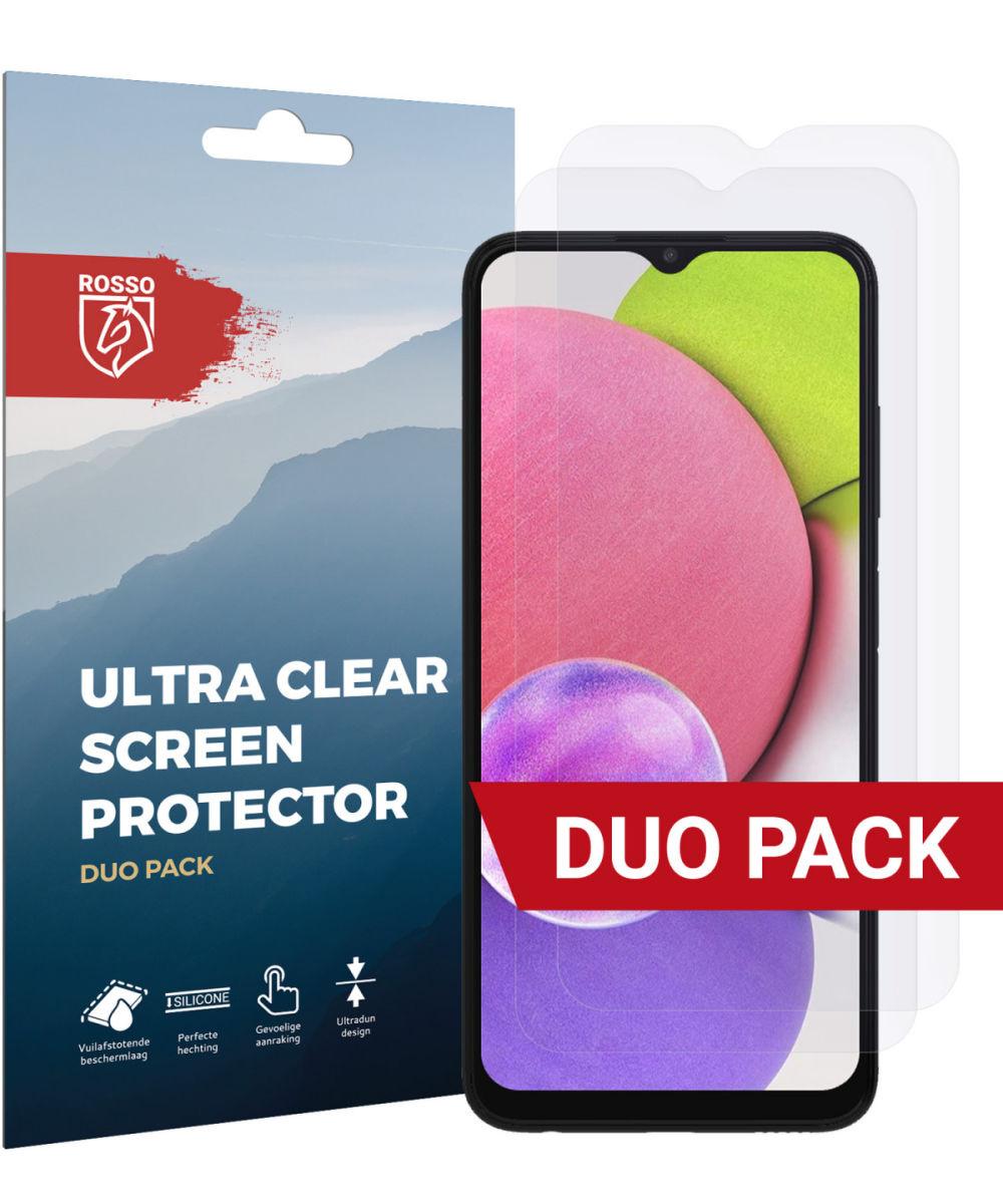 Rosso Samsung Galaxy A03S Ultra Clear Screen Protector Duo Pack afbeelding 1