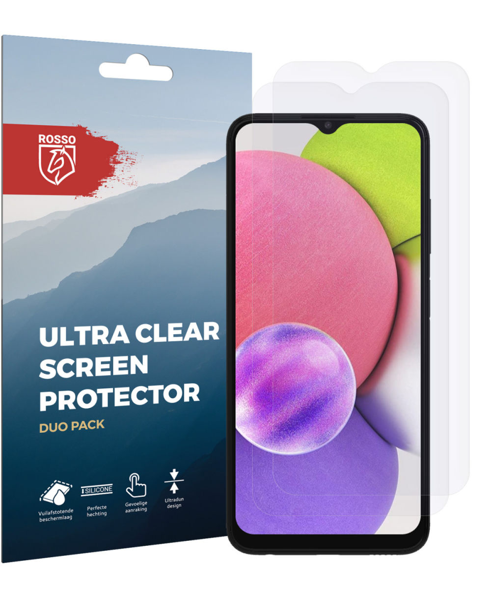 Rosso Samsung Galaxy A03S Ultra Clear Screen Protector Duo Pack afbeelding 9