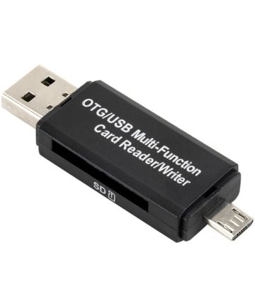 On The Go Geheugenkaartlezer USB 2.0 / MicroUSB Cardreader Kabels