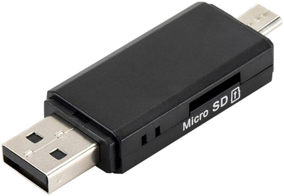 On The Go Geheugenkaartlezer USB 2.0 / MicroUSB Cardreader afbeelding 4