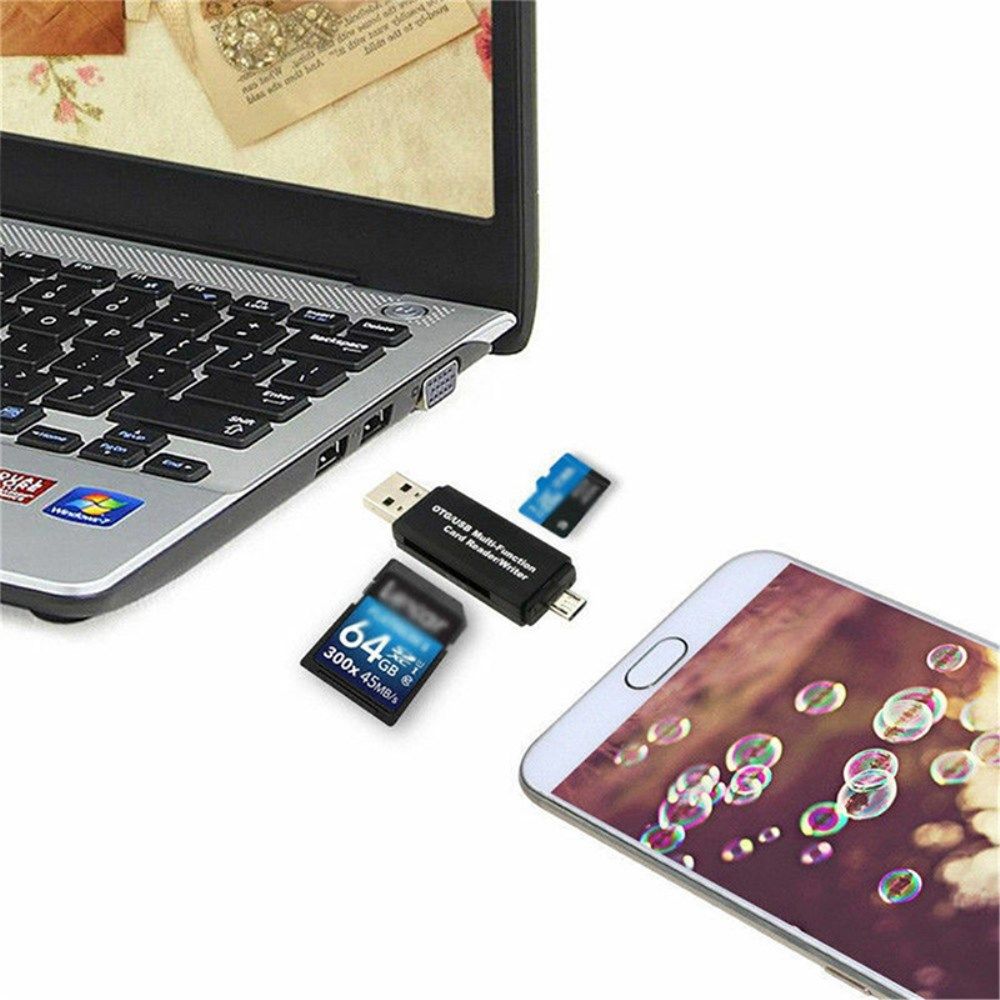 On The Go Geheugenkaartlezer USB 2.0 / MicroUSB Cardreader afbeelding 6