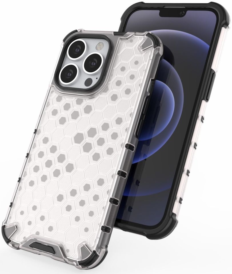 Apple iPhone 13 Pro Hybride Honinggraat Hoesje Grijs afbeelding 9